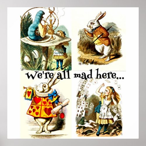 Alice In Wonderland Artgift for rabbit lover Poster