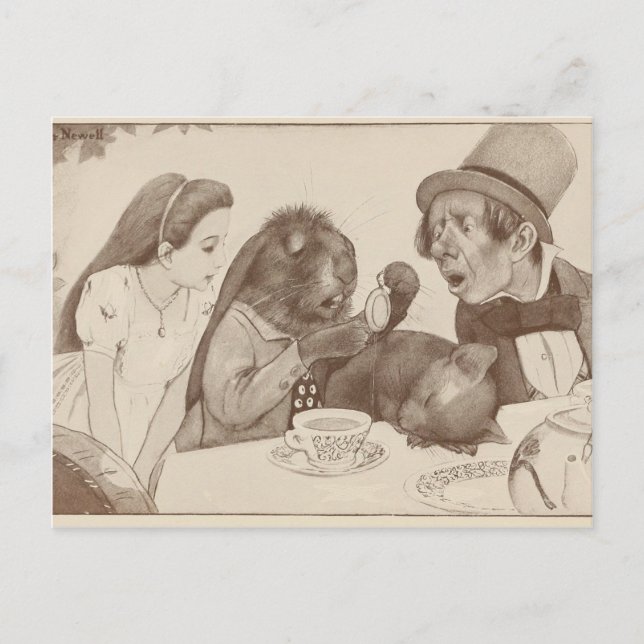 Alice in Wonderland, at the Tea Table Postcard (Front)