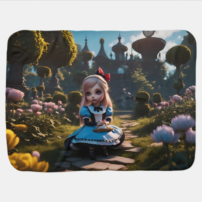 Alice in wonderland baby blanket (Horizontal)