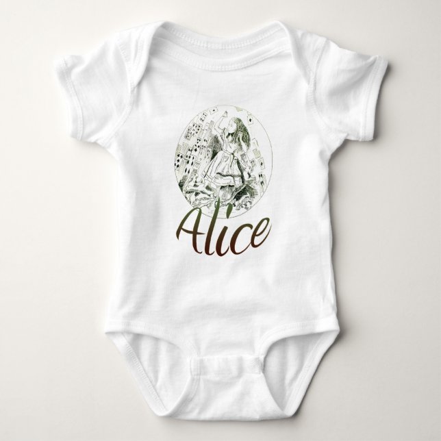 Alice in Wonderland Baby Bodysuit (Front)