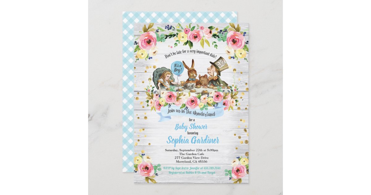 Alice In Wonderland Baby Shower Template