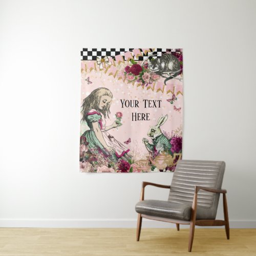 Alice in Wonderland Baby Shower Backdrop Banner