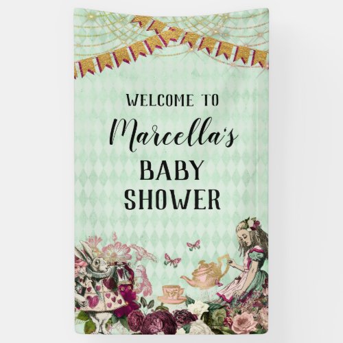Alice in Wonderland Baby Shower Banner