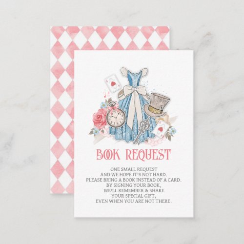 Alice in Wonderland Baby Shower Book Request Enclosure Card