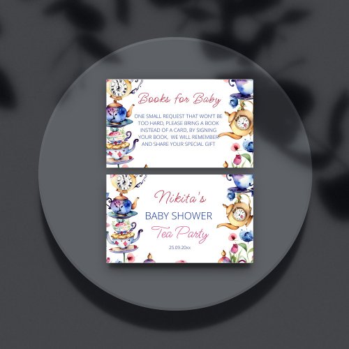 Alice in wonderland baby shower books for baby enclosure card