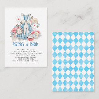 Alice in Wonderland Baby Shower Bring A Book Enclosure Card