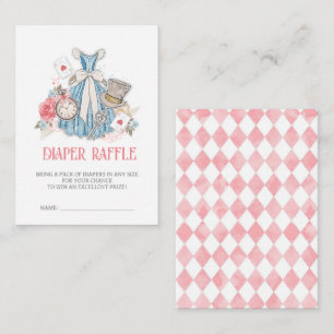 Alice in Wonderland Baby Shower Diaper Raffle Enclosure Card