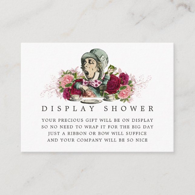 Alice In Wonderland Baby Shower Display Shower Enclosure Card (Front)