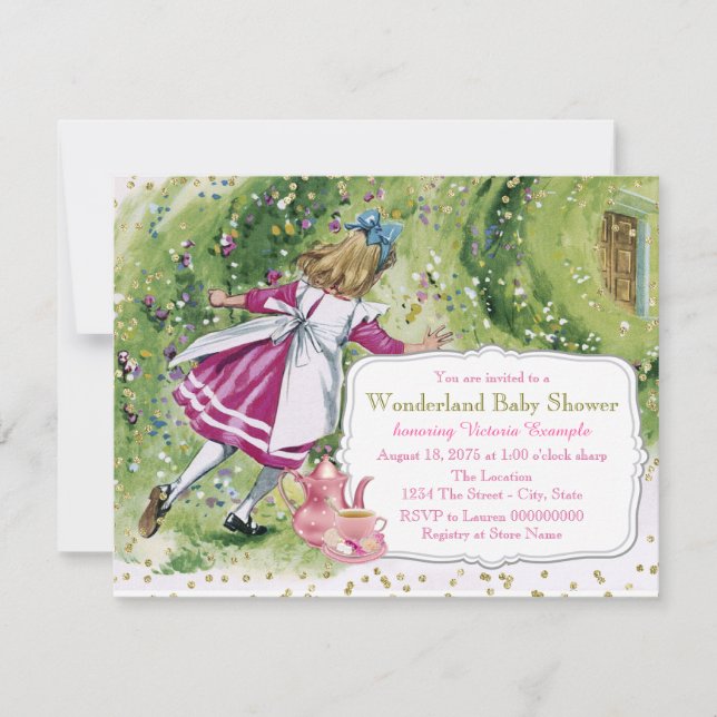 Alice in Wonderland Baby Shower Invitation (Front)