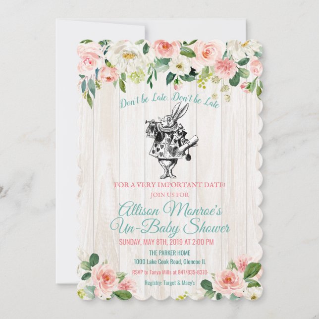 Alice in Wonderland Baby Shower Invitation (Front)