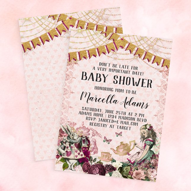 Alice in Wonderland Baby Shower Invitation (Creator Uploaded)