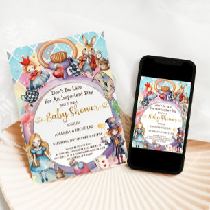 Alice in Wonderland Baby Shower Invitation