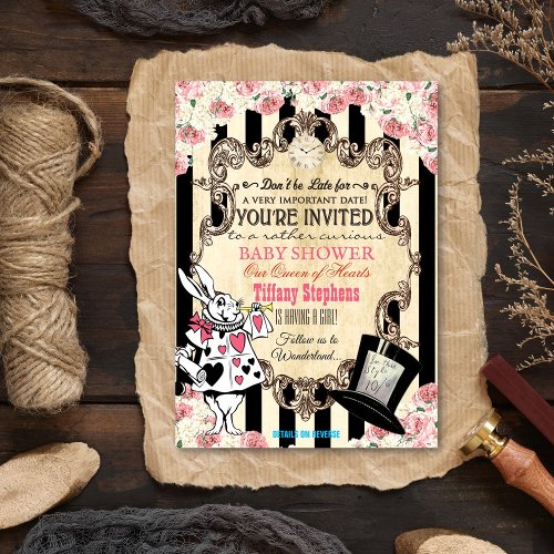 Alice in Wonderland Baby Shower Invitation
