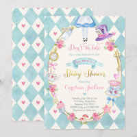 Alice In Wonderland Baby Shower Invitation
