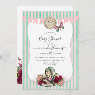 Alice In Wonderland Baby Shower Invitation