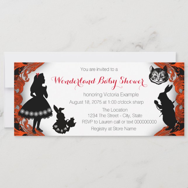 Alice in Wonderland Baby Shower Invitation (Front)