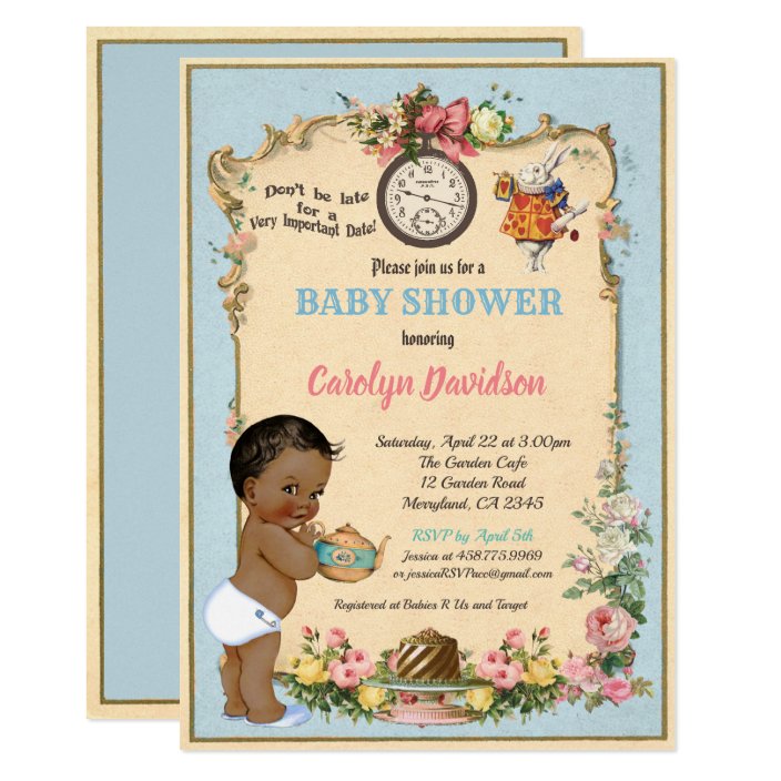 alice in wonderland baby shower invitations