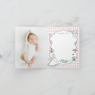 Alice in Wonderland Baby Shower Letterpress Thank You Card