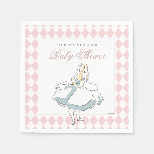 Alice in Wonderland Baby Shower Napkins (Front)