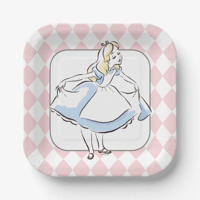 Alice in Wonderland Baby Shower Paper Plates (Front)