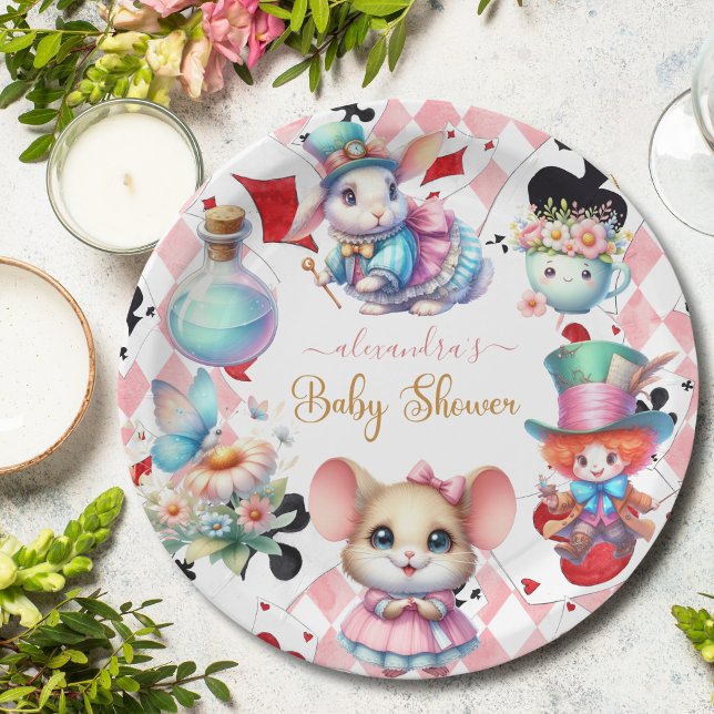 Alice in Wonderland  Baby Shower Paper Plates (Creator Uploaded)