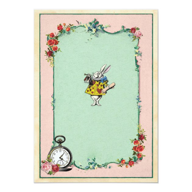 Alice In Wonderland Baby Shower Pink Invitation
