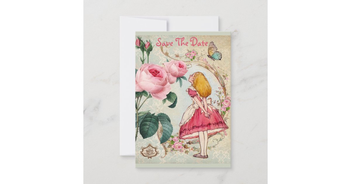 Alice In Wonderland Baby Shower Save The Date Zazzle Com
