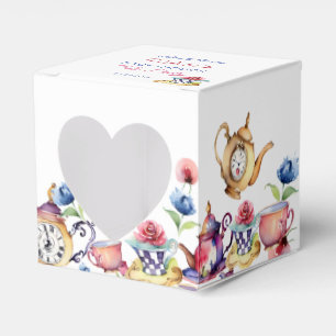 Alice in wonderland baby shower tea party favor boxes