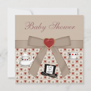 Alice in Wonderland Baby Shower Tea Party Invites