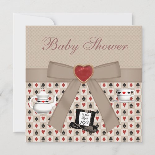 Alice in Wonderland Baby Shower Tea Party Invites