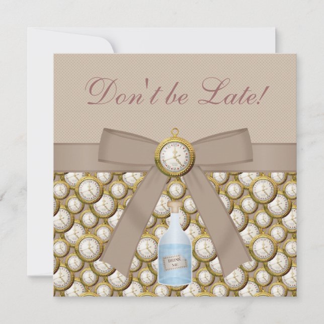 Alice in Wonderland Baby Shower Tea Party Invites (Front)