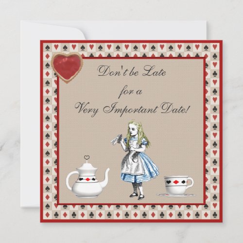 Alice in Wonderland Baby Shower Tea Party Invites