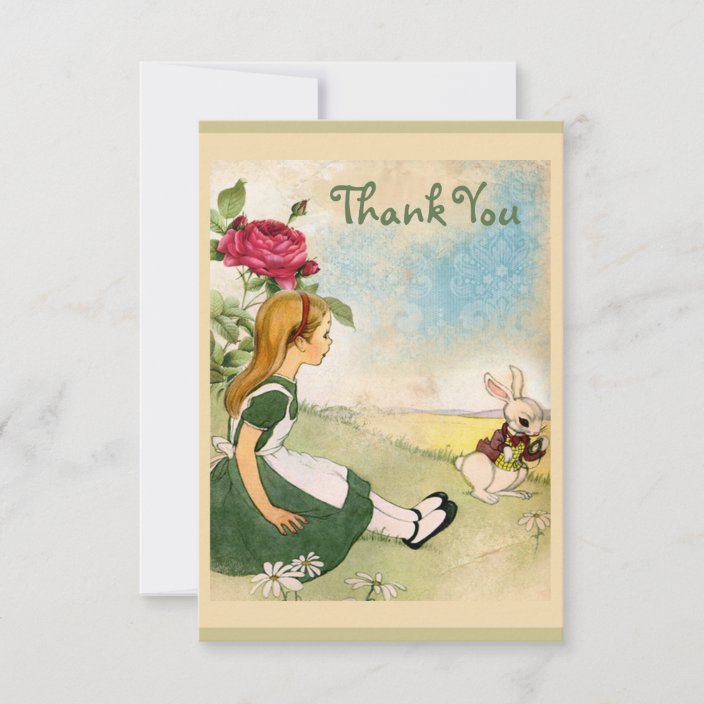 Alice in Onederland First Birthday Thank Your Card Folded or Flat Baby Shower Thank You Card Alice Alice in Wonderland Thank You Card