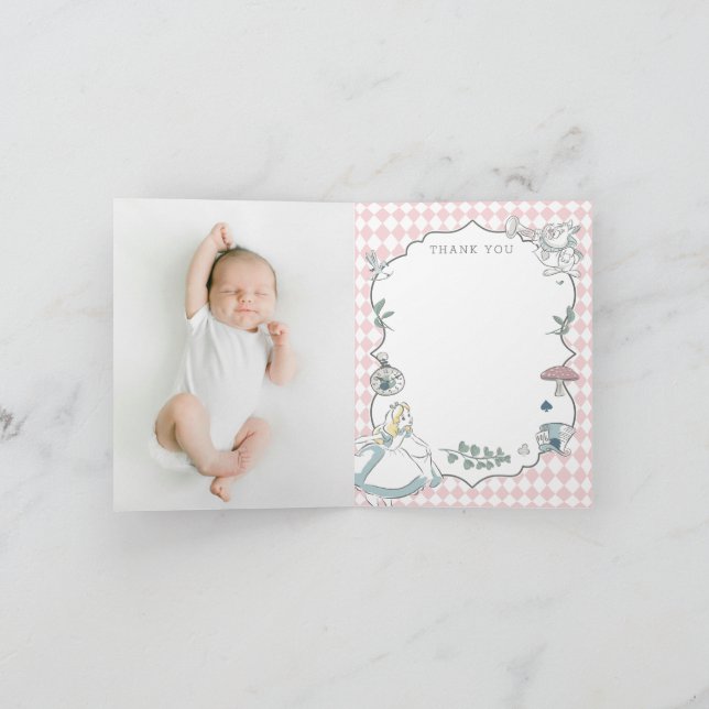 Alice in Wonderland Baby Shower Thank You Card (Inside)