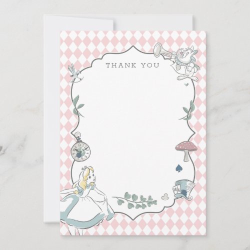 Alice in Wonderland Baby Shower Thank You Card