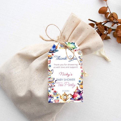 Alice in wonderland baby shower thank you favor gift tags
