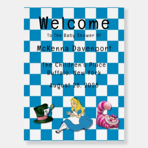 Alice in Wonderland Baby Shower Welcome Sign