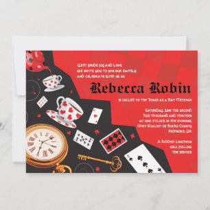 ALICE IN WONDERLAND Bat Mitzvah Invitation
