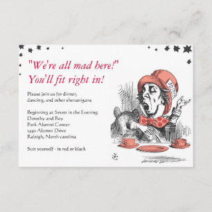 Alice In Wonderland Bat Mitzvah Party Card