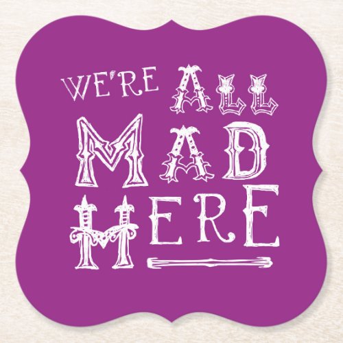 Alice in Wonderland Beer Mat  Coasters Mad Hatter