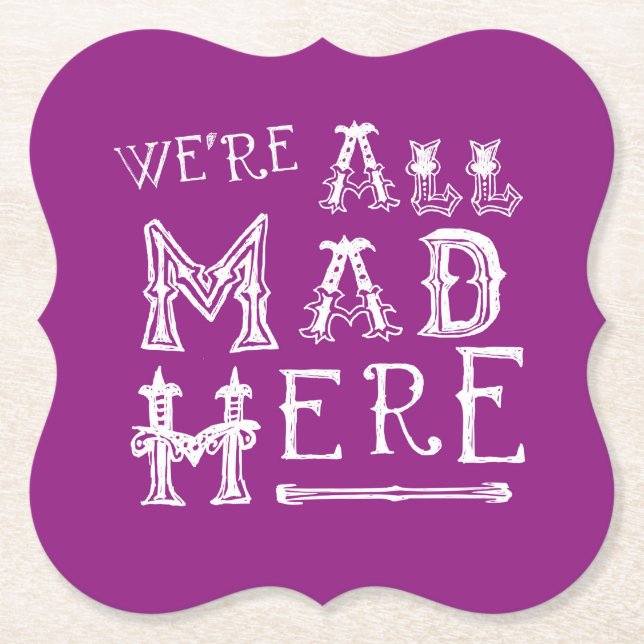 Alice in Wonderland Beer Mat / Coasters Mad Hatter (Front)