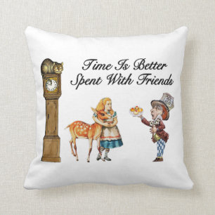 Alice In Wonderland Better With Friends Throw Pillow