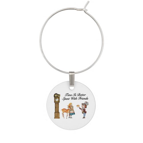 Alice In Wonderland Better With Friends Wine Glass Charm
