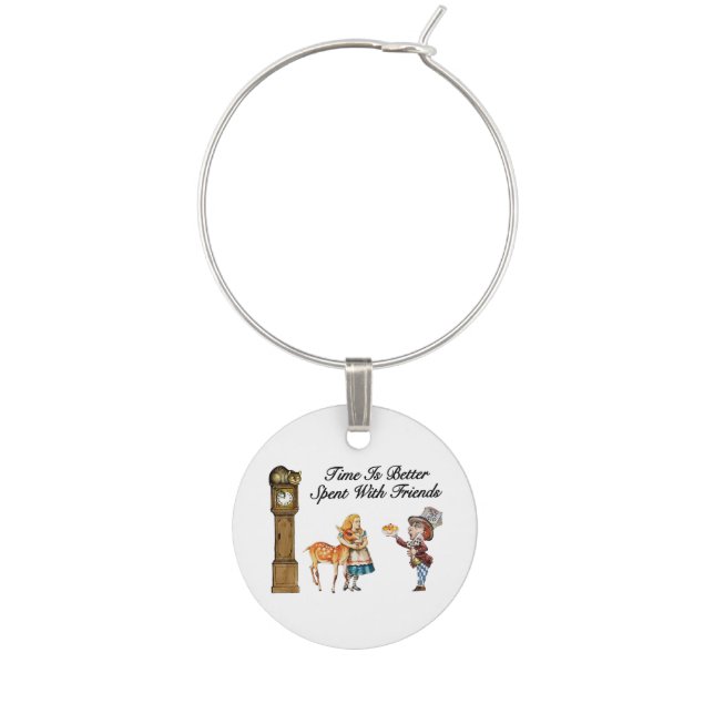 Alice In Wonderland Better With Friends Wine Glass Charm (Front)
