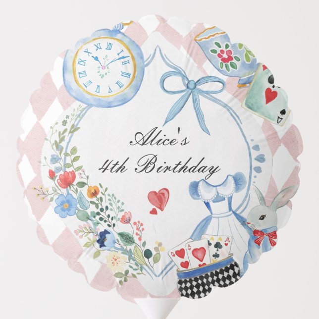 Alice in Wonderland Birthday Balloon (Back)