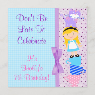 Alice In Wonderland Birthday Celebration Invitation