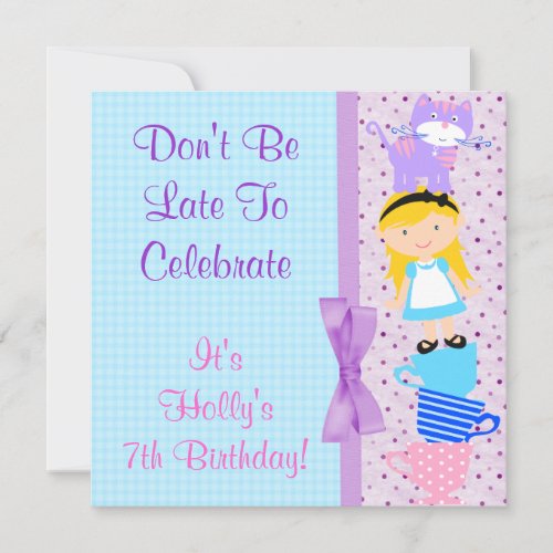 Alice In Wonderland Birthday Celebration Announcements