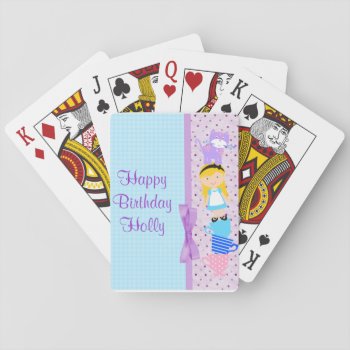 Alice In Wonderland Birthday Celebration Playing Cards by StarStruckDezigns at Zazzle