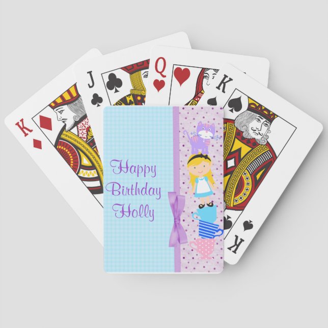Alice In Wonderland Birthday Celebration Poker Cards (Back)
