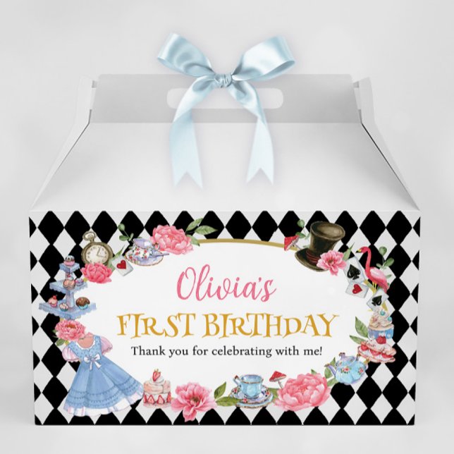 Alice in Wonderland Birthday Favor Box (Creator Uploaded)